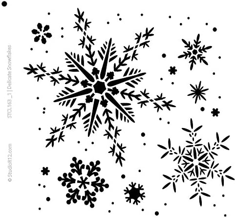 Снегулки Матрица Од Студиор12 | Деликатна Зимска Снежна Уметност - Еднократно Милар Шаблон | Сликарство, Креда, Мешани Медиуми