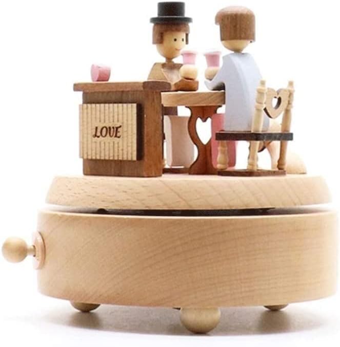 Музичка кутија со луваду, дрвена музичка кутија lубител датира креативна роденденска свадба подарок дома декорација за бебешки деца роденден