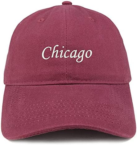 Трендовски продавница за облека Чикаго текст извезена памук прилагодлива капа за тато