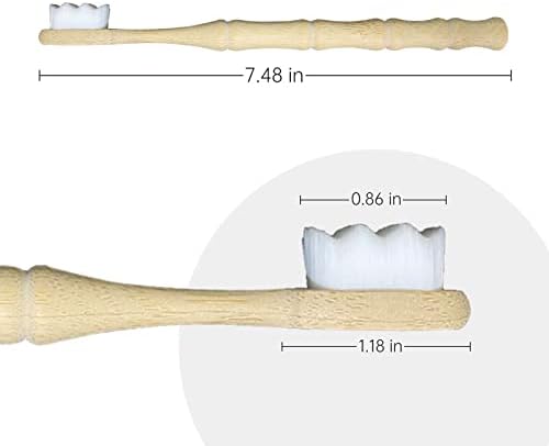 BANBUKES Бамбус Четка За Заби, Биоразградлив Четки За Заби со 20000 Екстра Меки Влакната, Еко Пријателски, Зелена &засилувач; Компостибилен
