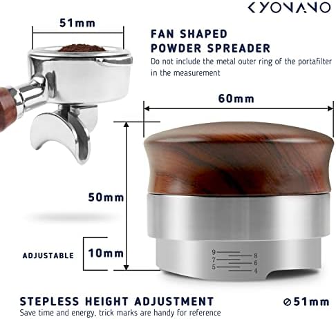 Дистрибутер на кафе Kyonano 51mm & Espresso Tamper, Tamper Cafe Tamper Cafe Ниво на кафе се вклопува за 51 mm Dellonghi Portafilter,