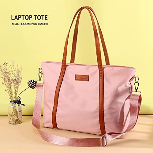 Лаптоп торба водоотпорна торба со лесна тежина за жени најлон чанта компјутерска работа рамо чантата се вклопува во 15,6 инчи лаптоп