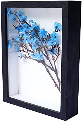 Капикс Сенка кутија 4x6 Рамка за слика со HD плексиглас длабоко дрво меморија кутија за приказ на кутии за цвеќиња, билети, меморијали, медал,