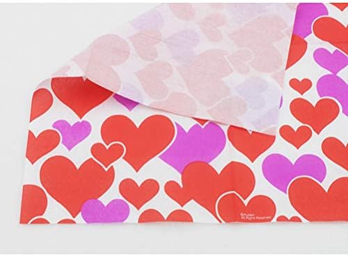 Декорации за в Valentубените во Амосфун 40 парчиња романтично срце печатено салфетки за хартија за вineубените, хартиена крпа за