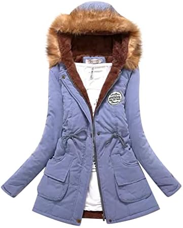 Модна женска надворешна облека топла задебелена палто Топло трендовски зимско руно модно поставено качулка од снег од палто
