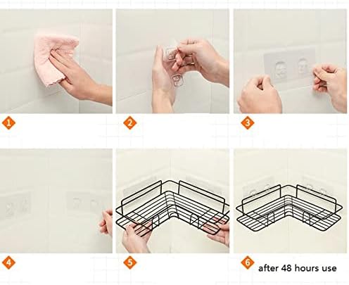 Јах бања кујна удар агол рамка полица за туширање ковано железо Шампон за складирање на решетката со додатоци за бања за вшмукување