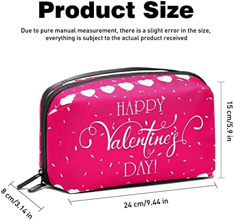 Торбичка ЗА Торбичка ЗА Патување ЗА Носење УСБ-Кабел Организатор Џебен Додаток Патент Паричник, Среќен Ден На Вљубените Розова