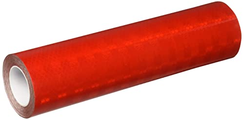 Tapecase 3M 3432 RED MICRO PRISMATIC CLEED CLAPE CLAPE - 12 in. X 150 FT. Не метализирана ролна со лепило. Безбедносна лента