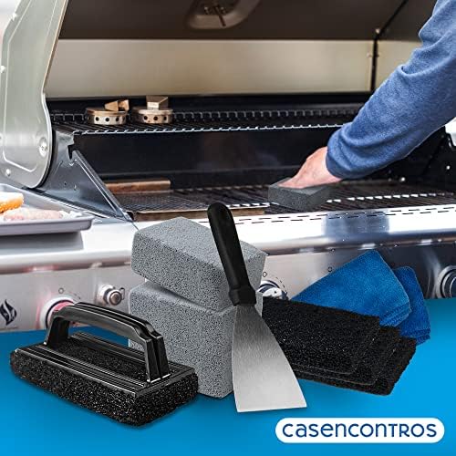 CASENCONTROS - Комплет за чистење на решетки за Blackstone [12 парчиња] - Додатоци за рамни врвни скара и комплет за чистење на скара