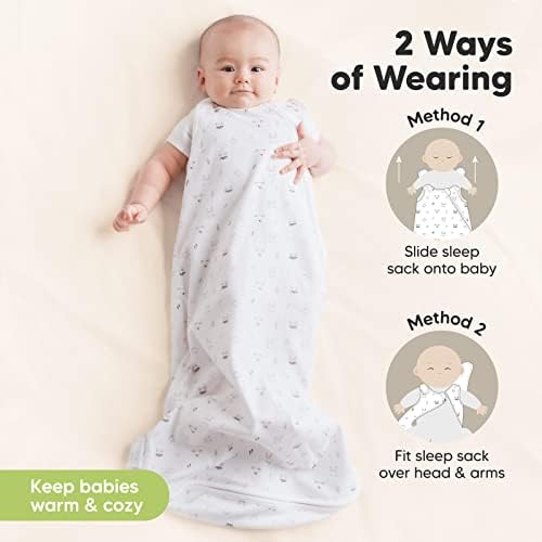 Keababies бебе вреќа за спиење 0-3/3-6 месеци и вреќи за спиење со 3-пакувања за бебиња-органски памучно носење бебе, бебе, вреќа за