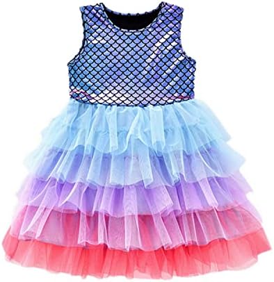 Девојки Фустани, Принцеза Се Облекуваат Облека За Мали Девојчиња, Дете Лето Тул Возбудува Роденденска Забава Без Ракави Сирена Фустан
