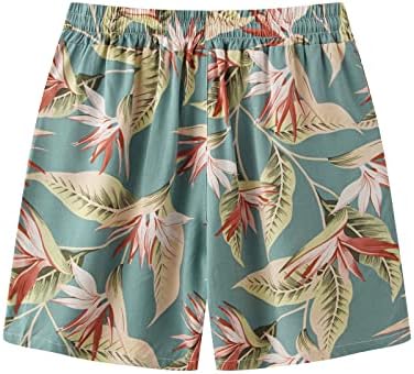 Менс, јас вклопувам шорцеви машки летни плажа цветни печати кратки панталони за кратки панталони за компресија на џеб