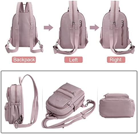 Sunwel Fashion Mini Bandpack & Sling Bag 2 Way Носете најлон секојдневен дневен пакет со одвојување на клуч за клучеви за топка за жени за жени