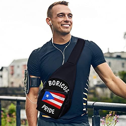 Смешно гроздобер гроздобер Борикуа гордост Порто Рикан ПР знамето за прашкасти торбички раменици на градите торбички печати ранец за патување