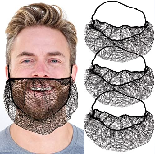 300 парчиња за еднократна употреба брада мрежа со еластични ленти удобни заштитни мрежи за брада за мажи за храна услуга за еднократна