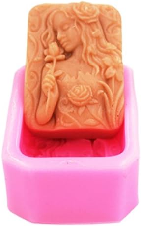 Роуз девојка 0982 занаетчиска уметност силиконски сапун занаетчиски калапи DIY рачно изработени сапуни со сапуни