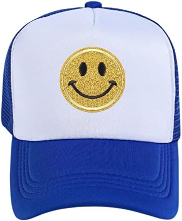 Smileface Trucker Hat Women Snap Backs Прилагодливи sequins Везници за бејзбол капа за мажи и жени