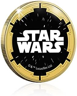 Оригинална трилогија „Војна на Starвездите“ - Jabba The Hutt 44mm комеморативна монета Au позлатена + целосна боја издание, официјална
