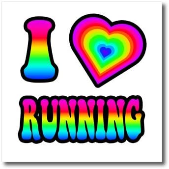 3drose ht_217495_2 Groovy Hippie Rainbow I Heart Love Running Iron на трансфер на топлина за бел материјал, 6 x 6