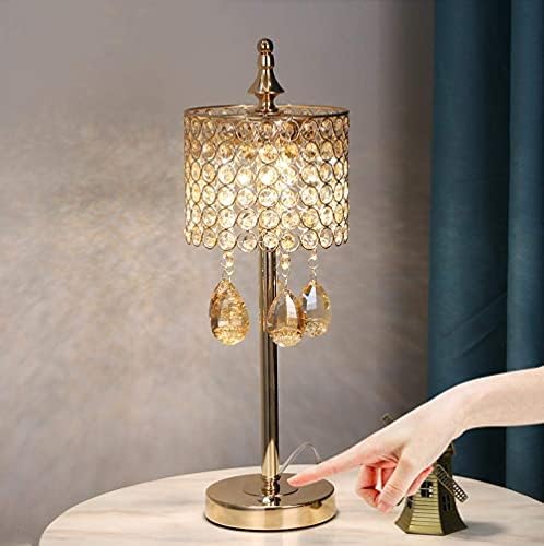 LXDZXY Desk LAMPS, Кристална табела за ламба креативна едноставна модерна девојка светлина wbedroom ламба покрај креветот