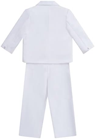 Hululka Baby Boys 5 Piection Formal Suit Долг ракав кошула + Bow Tie + Vest + Blazer + Long Pants свадбени облеки облеки