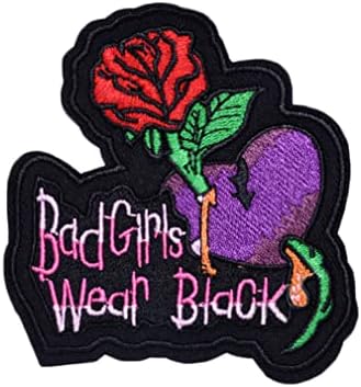 Лошите девојки носат црна извезена значка етикета лепенка за лепенка мажи и жени Додатоци за облека за деца, декорација на тексас