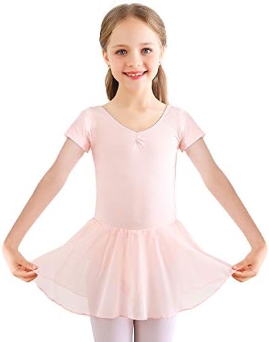 Истбуди балетски леотарди за девојчиња дете Туту фустан краток/долг ракав танц леотард со здолниште 4-13 години