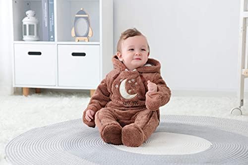 Minicoco новороденче зимски ромпер џемпери за деца, новороденче, топло снежно облекување облеки за машко момче и девојче