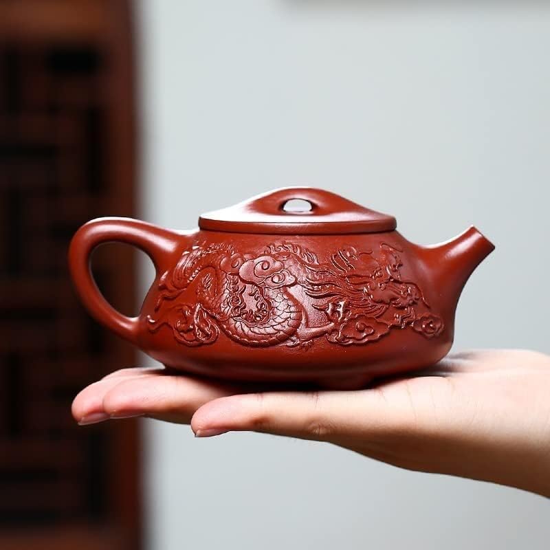 Канцелариски чајник 230цц Вистински рачно изработен змеј образец чајник чај чај сет котел Зиша чај керамички чај тенџере чајници