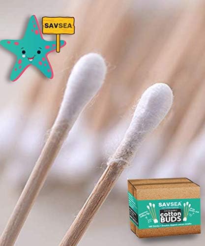 Savsea Bambooce Charcoal Soft Tristles Четка за заби и пупки од памучно уво од бамбус 240 брои