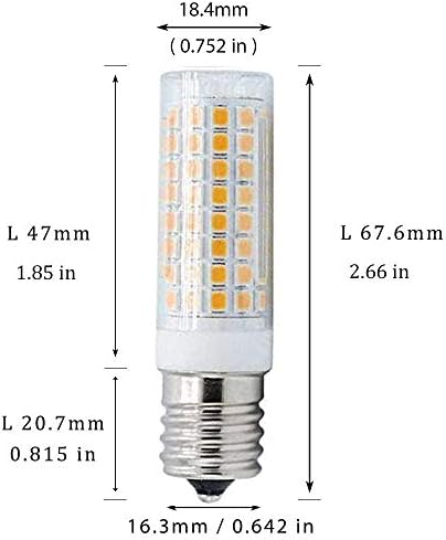 Е17 Затемнета LED Сијалица, Топла Бела 3000k За Апарат За Микробранова Печка, 70w Халогена Сијалица Еквивалент, 2-Пакет