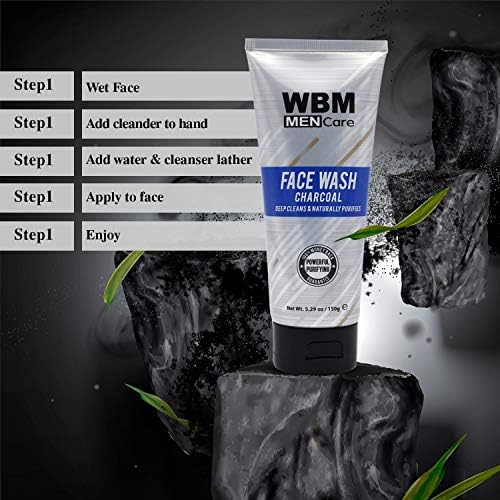 Wbm Мажите Се Грижат Природно Прочистува Чистење На Лицето Со Јаглен, Секојдневно Миење На Лицето За Сите Типови Кожа-5,29 Мл