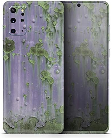 Дизајн Скиз суптилен виолетова метал со светло зелена 'рѓа заштитна винил декларална обвивка за кожата компатибилен со Samsung Galaxy