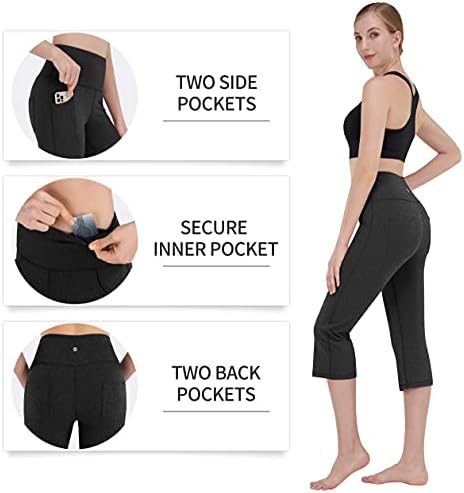 Hofi Bootcut јога панталони за жени, Control Control Bootleg хеланки со џебови