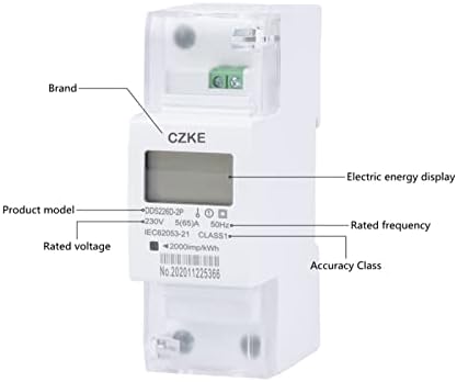 AXTI DDS226D-2P LCD Еднофазен мерач на енергија DIN-Rail Energy 65A 100A 220V 230V 50Hz 60Hz Активен енергетски извоз kWh