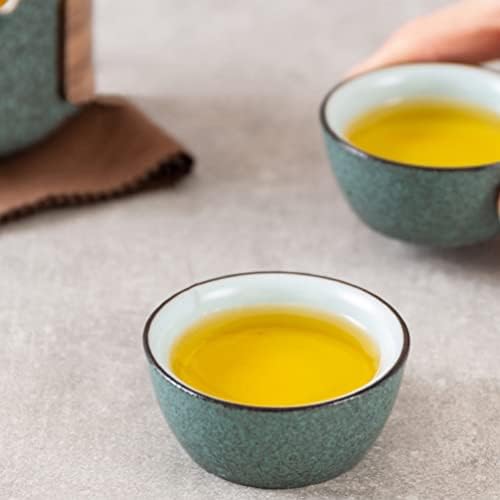 Хемотон јапонски чај котел 1 сет кинески керамички чај сет мини патнички керамички чај сад сет со носење кинески кунг фу чај со