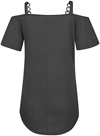 Lummerенски летни врвови модни обични тенок тенок v-врат патент од рамо солиден суспендерен маица со краток ракав 2023
