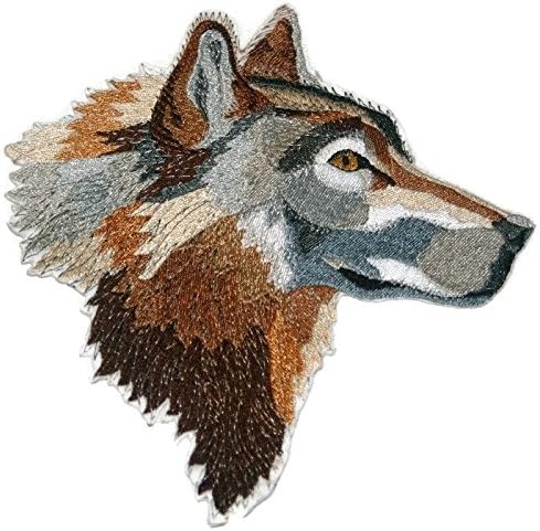 Надвор од природата ткаени во навои, неверојатно животинско царство [Волк глава] [Обично и уникатно] везено железо на/шива лепенка