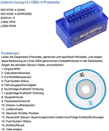 РАДОСТ БРЕСТ 327 V2. 1 Bluetooth Возило Дијагностичка Алатка ОБД2 OBD-II ELM327 Автомобил Интерфејс Скенер Работи На Андроид