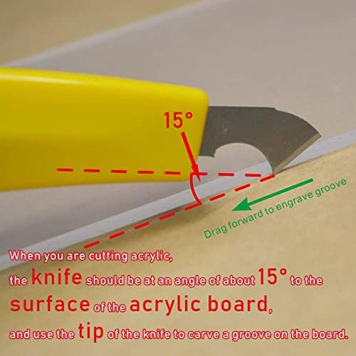 Акрилна плексиглас листови за постигнување алатка за нож, со заоблена рачка, поудобно е да се користи. Една рачка, 11 лопати.