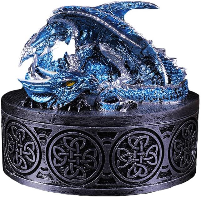 Starbrilliant гроздобер фантазија митологија змеј покритие богатство кутија за накит за спиење Виолетова змеј овална декорација