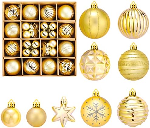 60мм божиќни украси за топка, 42 парчиња Деликатни сликарски слики блескави топки за новогодишни елки за празнична забава за свадбени декорации