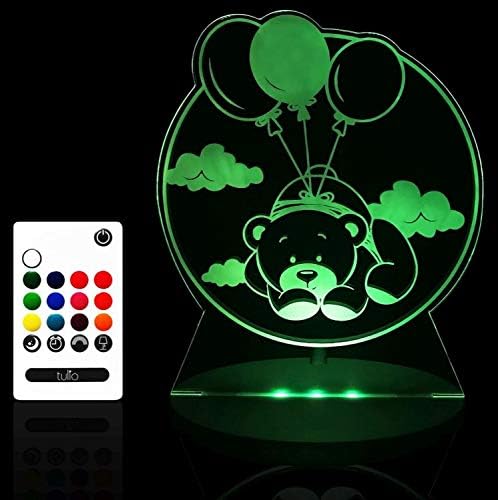 Tulio Dream Lights Night Light - Најдобра ламба за деца за деца за деца/девојчиња, далечински управувач, USB моќност, 12 бои за