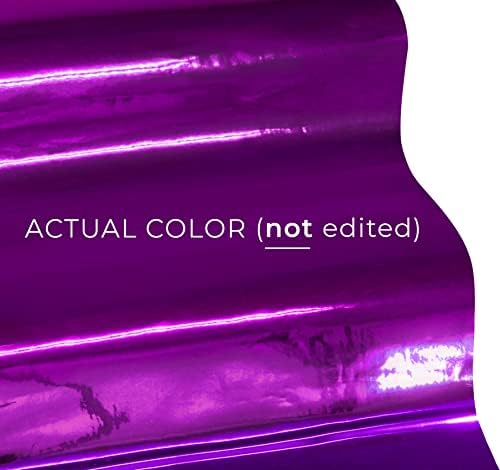 Vvider Chrome Purple Gloss Deco65 Постојано лепило занаетчиски винил ролна за Cricut, Siluette & Cameo