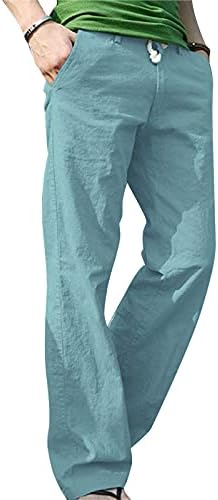 Miashui обични панталони за машки машки обични панталони боја цврсти панталони џеб-чипка памук и машки панталони за мажи