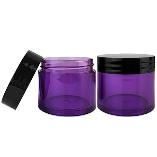 Beauticom® 6 парчиња 30g/30ml дебели wallидни тркалезни виолетова чиста пластична контејнер тегли со црни рамни врвни капаци - тегла