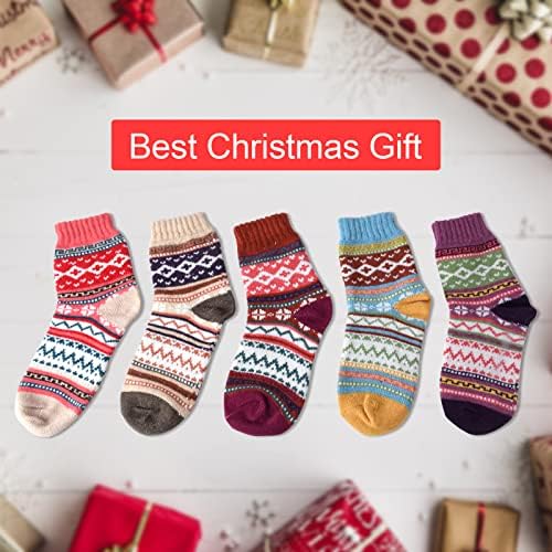 Бески женски чорапи зимски волна чорапи пријатни плетени топли зимски чорапи за планинарење, скијање и Божиќни подароци