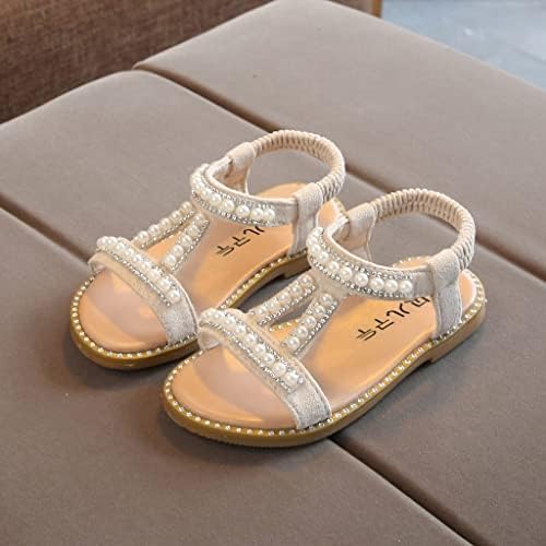 Перл деца единечни сандали дете римски чевли девојки бебе принцеза кристално новороденче бебе чевли за одење