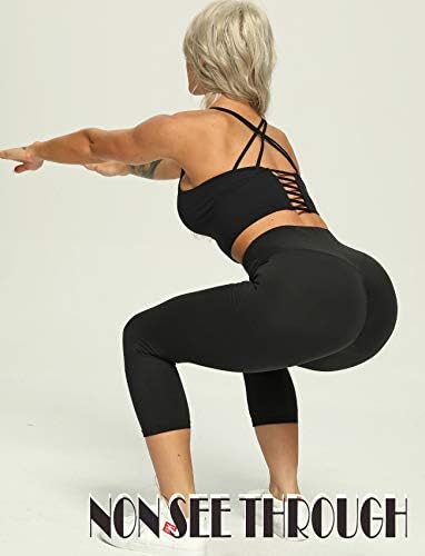 Fittoo женски задникот лифт руширани јога панталони спортски панталони тренингот хеланки секси панталони со високи половини