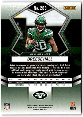 2022 Panini Mosaic 283 Breece Hall NFL деби RC RC Dookie New York Jets NFL Football Trading Card